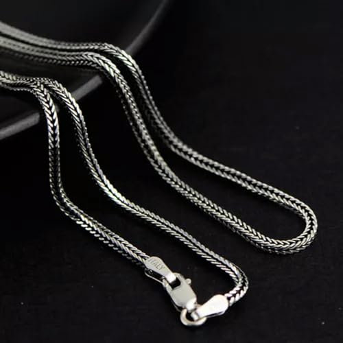 Neu S925 Silber Kette Glück Weizen Fuchsschwanz Link Halskette 18-30 L-61cm =