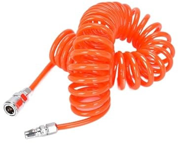 LYVQZPWLR Hose for Compressor Air Tool, 3M/6M/9M/12M Pneumatic Polyurethane PU Air Compressor Hose Tube 10 * 6.5mm Telescopic Spring Spiral Pipe Tool(Red 15meters,Without Connector)