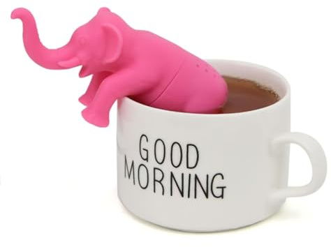 Cute Silicone Elephant Tea Infuser for Loose Leaf Tea Reusable Tea Infuser Filte,Fun Gift for Tea Lovers, Clever Kitchen Gadget (1 Pcs Pink)