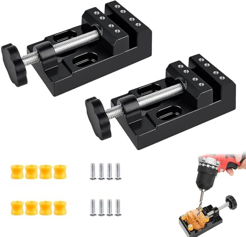 2 Stück Mini Schraubstock, Flat Mini Tischschraubstock | Nussbaum Nuss Clip, Schmuck Zange, Universal Klein Bohrmaschine, Bank Schraubstock, Clamp für Hobby Craft