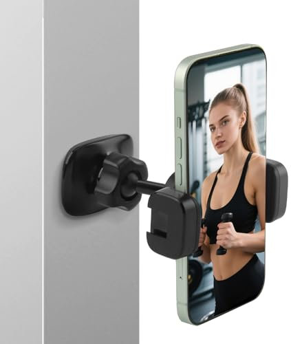 SELURK Magnetic Phone Holder With 360° Adjustable Mount for iPhone 16/15/14/13/12 Android Devices - 4-6 Smartphones Gym Compatible With Alloy Base