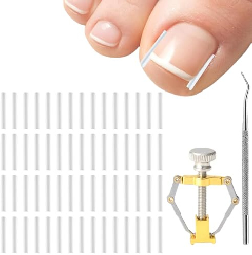 60 Juego de Correctores para Uñas Encarnadas: Tiras Alisadoras de Uñas sin Dolor, Tratamiento de Corrección de Uñas Encarnadas con Quitauñas + Alisador de Uñas para Tratamiento de Cuidado de los Pies