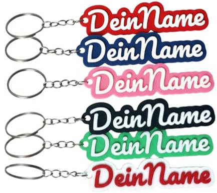 WORKIRAN Personalisierter 3D Namensschlüsselanhänger - Individuell Gestaltbar mit Farbauswahl, Schlüsselring, Geschenkidee