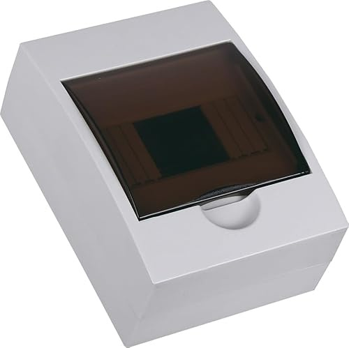 Quadro Centralino Elettrico 6 Moduli DIN con Porta Trasparente Fume - Quadro Elettrico Scatola Distribuzione Civile IP40 - Fissaggio a Muro