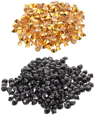 Vaguelly 2confezione Diamanti Acrilici Dorati Gemme Finti Cristalli Decorativi Per Riempimento Vasi Scatole Trucco Decorazioni Feste Matrimonio Strass Acrilico