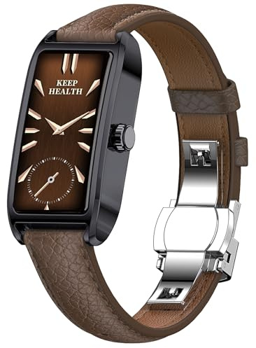 Fitness Tracker Damen Schmal Elegant Luxuriös Schwarz Gold Classic Smartwatch Damenuhr Fitnessuhr für Frauen Aktivitätstracker Pulsuhr Sportuhr mit Herzfrequenz Schlafmonitor Schrittzähler Rechteckig