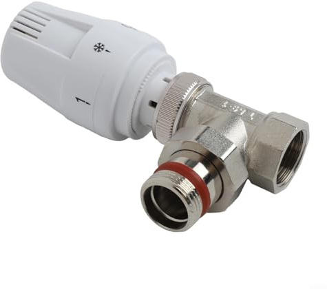 Honseadek Thermostat-Heizkörperventil Winkeltyp für Fußbodenheizung Automatische Temperaturregelung mit Flüssigkeitssensor 5 Einstellungen Frostschutz Kupfer G1/2 G3/4 DN15(DN20 Winkeltyp)