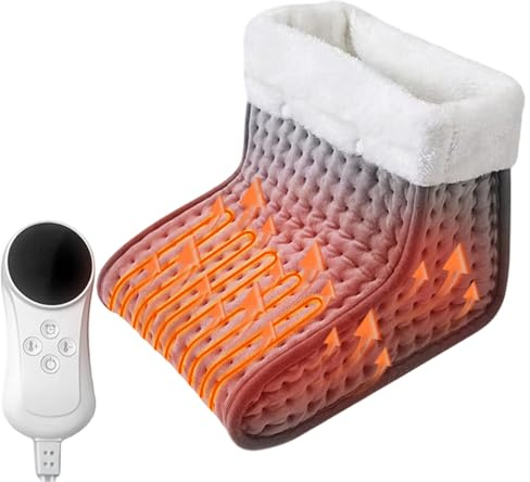 Gobesty Electric Foot Warmer for Women and Men, Cold Feet Warmers, Cosy Heated Foot Warmer for Cold Feet with 9 Heat Settings and 4 Timer Settings, Heating Pad for Foot, Machine Washable Lining, Grey