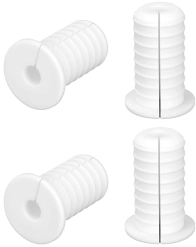 4pcs 3/4 Inch/19mm Wall Cable Grommets for Starlink, Durable Silicone Cable Routing Kit Anti-Slip Wall Bushing Grommet for Ethernet/TV Wires Protection Accessories (White)
