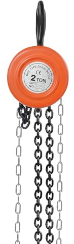 Handkettenzug Manueller Flaschenzug Handseilwinde Seilwinde 2T Tragkraft Kettenzug Maximale Hubhöhe 2.5 m für Industriebereiche, Einschließlich Transport, Fabriken mit 3 m Kettenlänge Orange