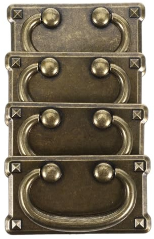 Ipetboom Maniglie per Cassetti in Lega di Zinco 4 Pezzi Stile Vintage Cinese Maniglie Quadrate per Mobili Classici Armadi e Cassetti Ferramenta per Mobili Design Antico Autentico