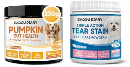 Zucca per Cani – Polvere di Zucca per Cane +Rimuovi macchie lacrimali per cani