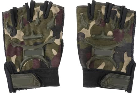 Toyvian Kids Fingerless Gloves - Kids Sports Half Finger Mountain Climbing Anti-Slip Cycling Gloves for Bike Scooter Skateboard