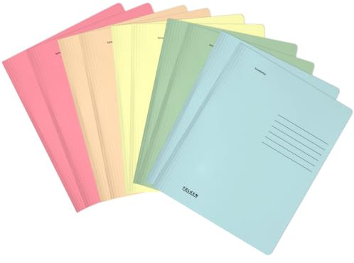 FALKEN 10x PastellColor-Schnellhefter DIN A4 Recycling-Karton | Made in Germany farbig sortiert Hefter kaufmännische und Behördenheftung Blauer Engel für Büro und Schule