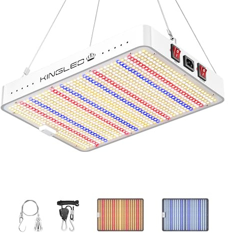 Kingled Kp2000 LED Grow Light, Full Spectrum Grow Lights with Veg Bloom Mode, High Ppfd for 3x3 Ft Coverage, Indoor Hydroponic Grow Tent Light for Seedling to Flowering