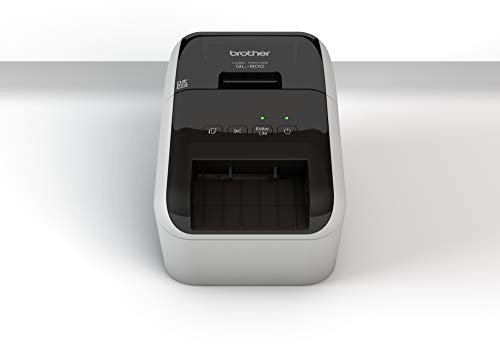 Brother QL800 Direkter Wärmeübertragungs-Etikettendrucker, Plug & Print, PC-Anschluss, zweifarbiger Druck in Rot und Schwarz, USB-Schnittstelle, ohne WLAN