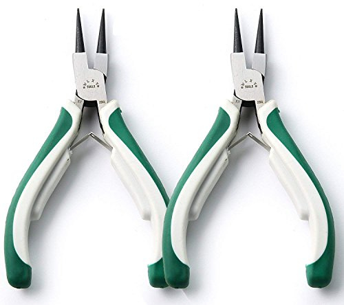 2Pcs Round Nose Pliers Jewelry Fine Round Needle Long Nose Pliers (5-Inch)