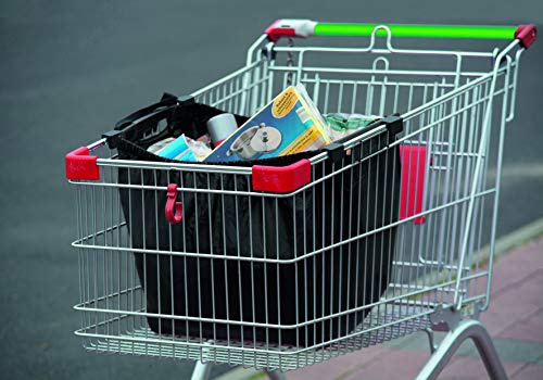 My Home - Borsa per la spesa pieghevole, adatta a tutti i carrelli della spesa, colore nero, borsa della spesa, sacchetto per la spesa