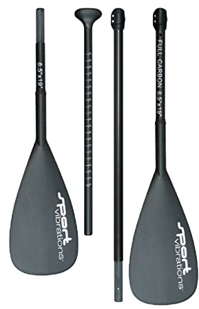 Sport Vibrations® 4 TLG. 100% FullCarbon SUP Paddel inkl. 2.Paddelblatt mit Kajakfunktion - 8'5x19' Antitwist-Handle