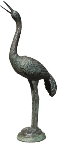 Schöner Bronze Reiher aus Bronze perfekt für den Garten die Terrasse oder den Vorgarten ist Frostfest Witterungsbeständig und Neu 60cm H, BOAN-1179