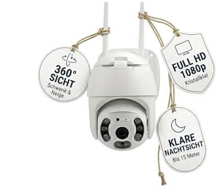 IOIO Außen WLAN IP Überwachungskamera 360° vertikal schwenkbar Kamera Full HD Outdoor IP65 Tuya kompatibel OD 600 YA
