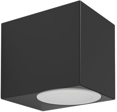 EGLO LED Wandlampe außen Jabaga, Außenbeleuchtung Hauswand | Außenleuchte Down Light, Außenwandleuchte aus Metall in Schwarz, Wand Außenlampe inkl. GU10-Leuchtmittel, warmweiß, IP44