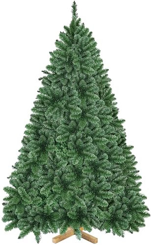 Yaheetech Albero di Natale 183 cm Artificiale Verde Abete con Supporto in Metallo Venature di Legno Effetto Realistico Folto 903 Rami a Gancio con Cerniera