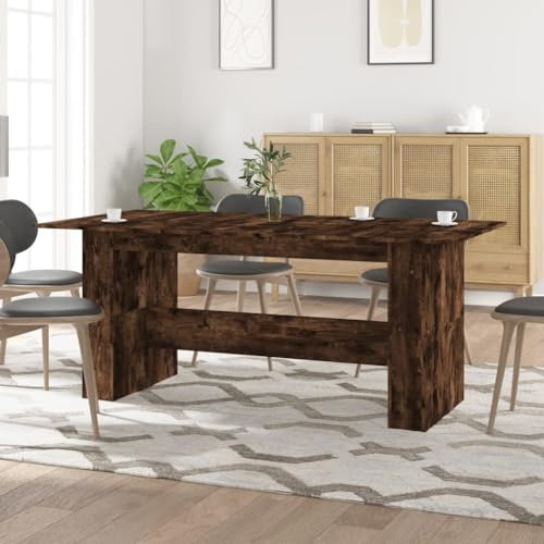 Rantry Esstisch aus Rauch-Eiche, 180 x 90 x 76 cm, aus mehrschichtigem Holz, Gartentisch, Terrassentisch, Esstisch, Küchentisch, Gartentisch, Gartentisch