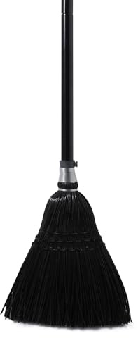 Yocada Broom Commercial Indoor Outdoor Broom 55.5 inch Tall for Courtyard Garage Lobby Mall Market Floor Home Office Leaves Stone Dust Rubbishb Black