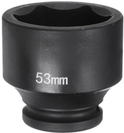 sourcing map Douille à choc à 6 pans 3/4 53 mm métrique 40 Cr en alliage d'acier pour essieu écrou