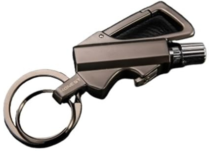 Briquet à kérosène permanent en métal portable étanche for l'extérieur, porte-clés briquet extérieur, briquet rechargeable avec allumeur de 10 000 allumettes (à l'exclusion du carburant)(Black)