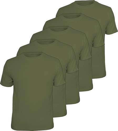 Arbeits-Worker Herren T-Shirts Gute Qualität im 5er Pack Farbe: Moos