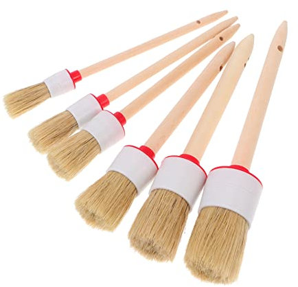 SEWOART 6stücke Holzgriff Pinsel Für Farbe Lack Holz Malerwerkzeuge Mit Borsten Für Ölfarbe Und Hausreinigung