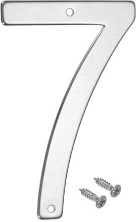 M METERXITY 1-Pack House Number, 4 Inch 304 Stainless Steel Modern Silver Hotel Mailbox Sign