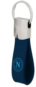 SSC NAPOLI Portachiavi in Gomma e Metallo con Logo Napoli e Scritta SSCN, Blue Navy