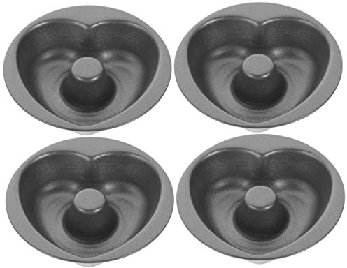 Cabilock 2 Sätze Donutform Abs Cupcake-kapazitäten Donutpfannen Mit Antihaftbeschichtung Backformen Für Den Ofen Herz-Donut-Form Donut-kuchenform Kohlenstoffstahl Black 2 Stück * 2