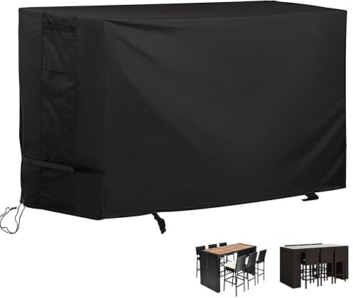 Starcrew Bar Height Patio Set Cover for 7 Pieces Patio Bar Dining Table and Chairs Set, Patio Bar Set Cover for 6 Person-Outdoor Bar Height Table and Chairs