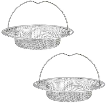 2 Stück Abflusssieb Küchenspüle,Spülbecken Sieb,Edelstahl Sieb Für Spülbecken für Küchenspülen und Badezimmerduschen,um EIN Verstopfen Der Abflussrohre zu Verhindern (11 X 2 cm)
