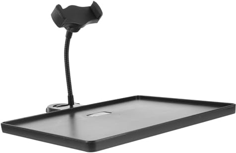Kisangel Phone Holder Stand Tray with Adjustable Clamp-on Rack Tray, User Friendly Abs and Metal Material for Live Broadcast and Streaming, Comfortable Sound Broadcast Rack