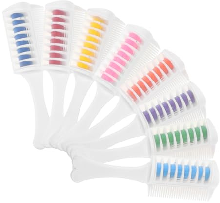 Healeved 8pièces Peigne à Teinture Pour Cheveux Set De Peignes à Craie Teinture Capillaire Temporaire Lavable Applicateur De Coloration