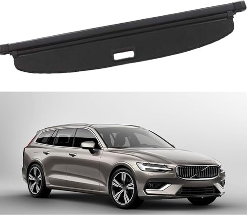 RESKIU Cache-Bagages Rétractable pour Coffre De Voiture, pour Volvo V60 2018-2021 2022 2023 2024 Étagère Coffre Arrière Cargo Housse de Protection de Coffre
