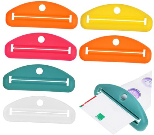 Ipetboom Presse-tube De Dentifrice Manuel Plastique Lot De 6 Pièces Couleurs Variées De Gaspillage Utilisation Facile Pour Tubes De Dentifrice Gel Bain Sauce Salle De Bain Familiale