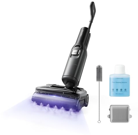 roborock F25 Ultra Aspiradora en seco y húmedo, mopa inalámbrica a Vapor de 180°C, mopa con Agua Caliente de 86°C, Todo en uno, autolimpieza, diseño Plano de 180°, Ruedas con Asistente de IA