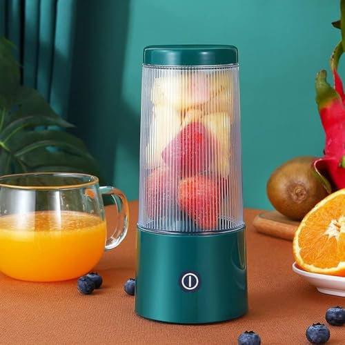 SHRGOMPIT Mini spremiagrumi elettrico portatile da 350 ml, frullatore, frullatore for frullati, spremiagrumi ricaricabile(Blue)