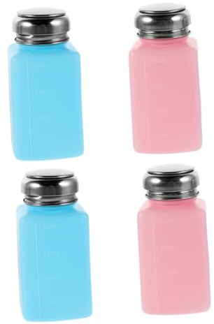 Gatuida 4pcs Anti-static Alcohol Bottle Solvent Dispenser Bottle Lab Wash Empty Pump Press down Anti Static Dispenser Alcohol Liquid Hand Wash Plastic