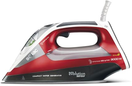Solac Auto Evolution Sensor - Centro de planchado compacto de 3000W. Autocontrol system. 8 programas automáticos. Vapor constante 65g/min. Auto-Pause. Suela anodizada Anodium.