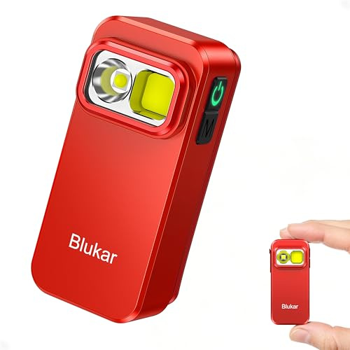 Blukar Taschenlampe LED Aufladbar, Mini Clip LED Torch mit 5 Lichtmodi