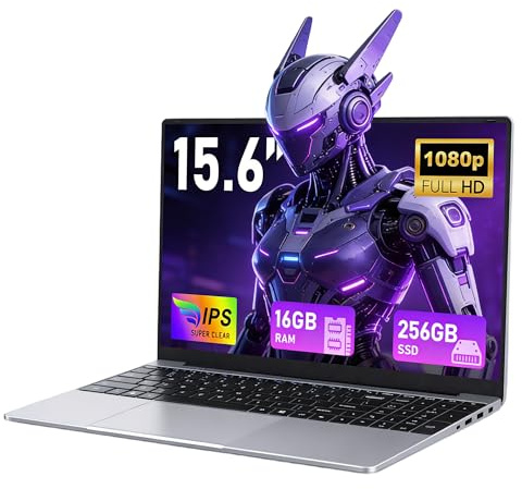 FUNYET Ordinateur Portable,15.6 Pc Portable 2 Cœurs 16Go RAM 256Go SSD Extension TF 1To,(Processeur 6Y30, 5000mAh),IPS 1920×1080 Win 11 Pro Laptop avec HDMI, USB3.0, WiFi 5, BT 4.2, Clavier QWERTY