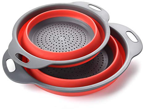 Scolapasta in Silicone Pieghevole, Cucina Pieghevole sopra Il Lavandino del Silicone Colander/Setacci, Rispettoso Dell'ambiente Non Tossico Facile da Pulire, Lavabili in Lavastoviglie