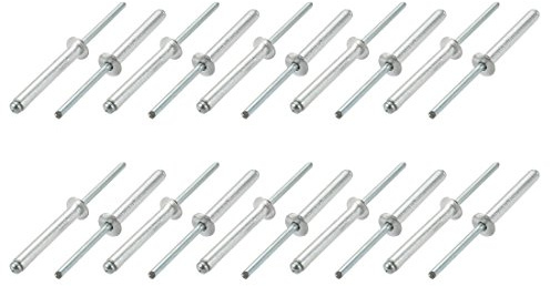 sourcing map 20Stk.Aluminum/Stahl Offenes Ende Blind Nieten 5mm x 35mm